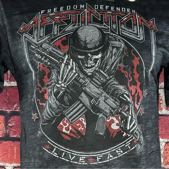 Affliction Men's Short Sleeve Skull Graphic T-shirt- Size: L/XL/3XL - NWT - Picture 3 of 11